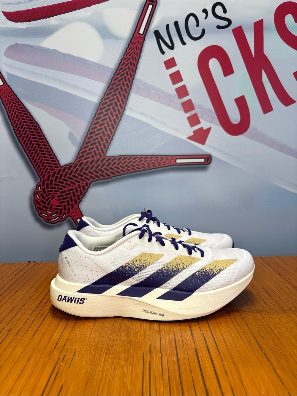 Adidas Adizero Evo SL Washington Huskies PE Running Shoes JQ4578 Men’s Size 9